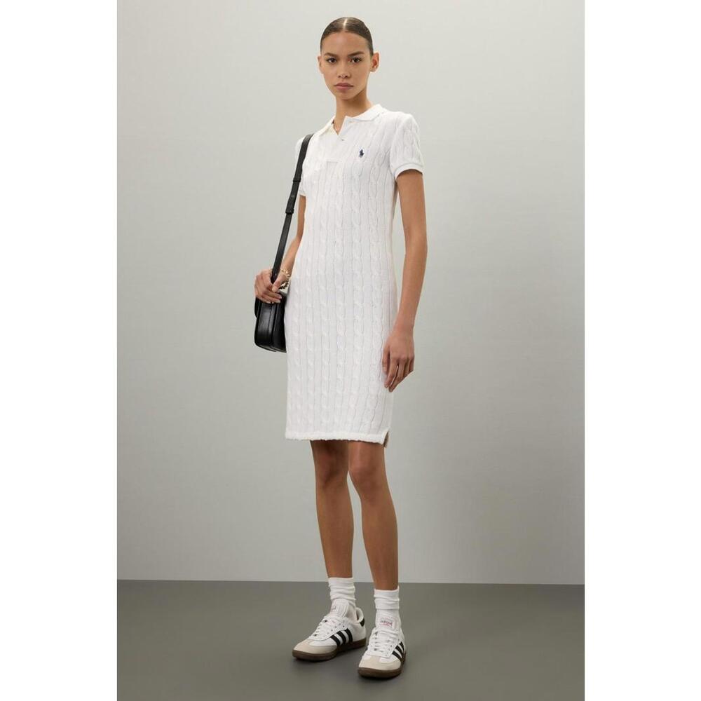 Polo Ralph Lauren White Short Sleeve Day Dress Size XS/TP with Stains
